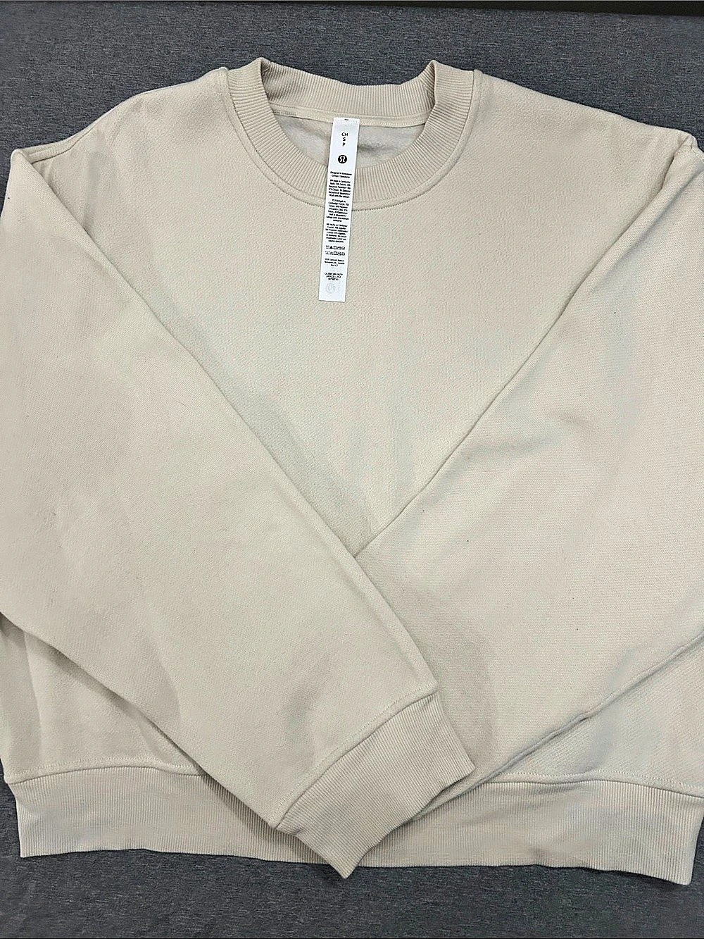 lululemon Women'Small Steady State Oversized Crew in Bone- Small